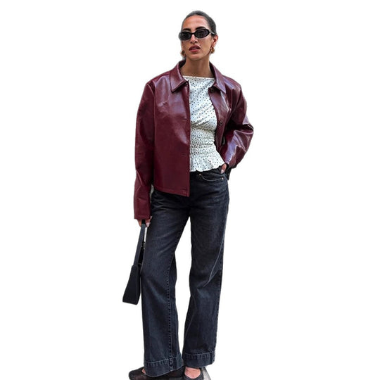 Damen Kunstlederjacke mit eleganter Passform R&B