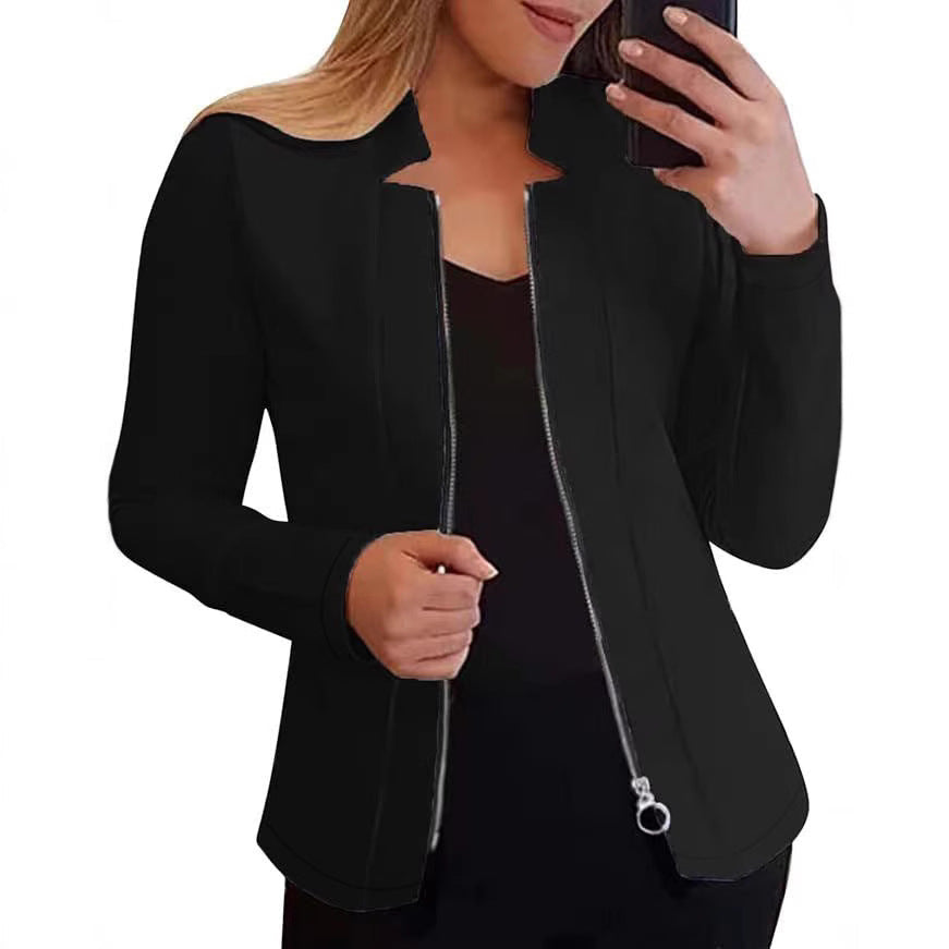 Damen Bikerjacke mit innovativem Schnitt und praktischen Reißverschlussdetails R&B