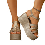 Damen Wedge-Sandalen mit elegantem Riemendesign und Komfort-Fußbett R&B