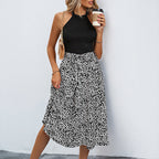 Damen Midi-Rock mit floralem Print und elastischem Bund
