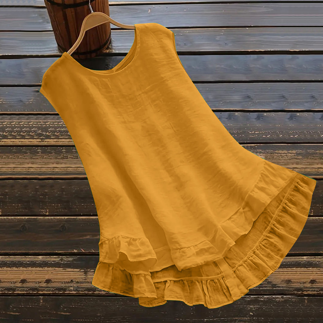 Damen Leichtes Sommerkleid aus atmungsaktivem Material mit Rüschendetails R&B