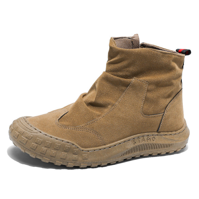 Damen Stiefeletten aus weichem Wildleder mit wasserdichter Sohle und modischem Reißverschluss