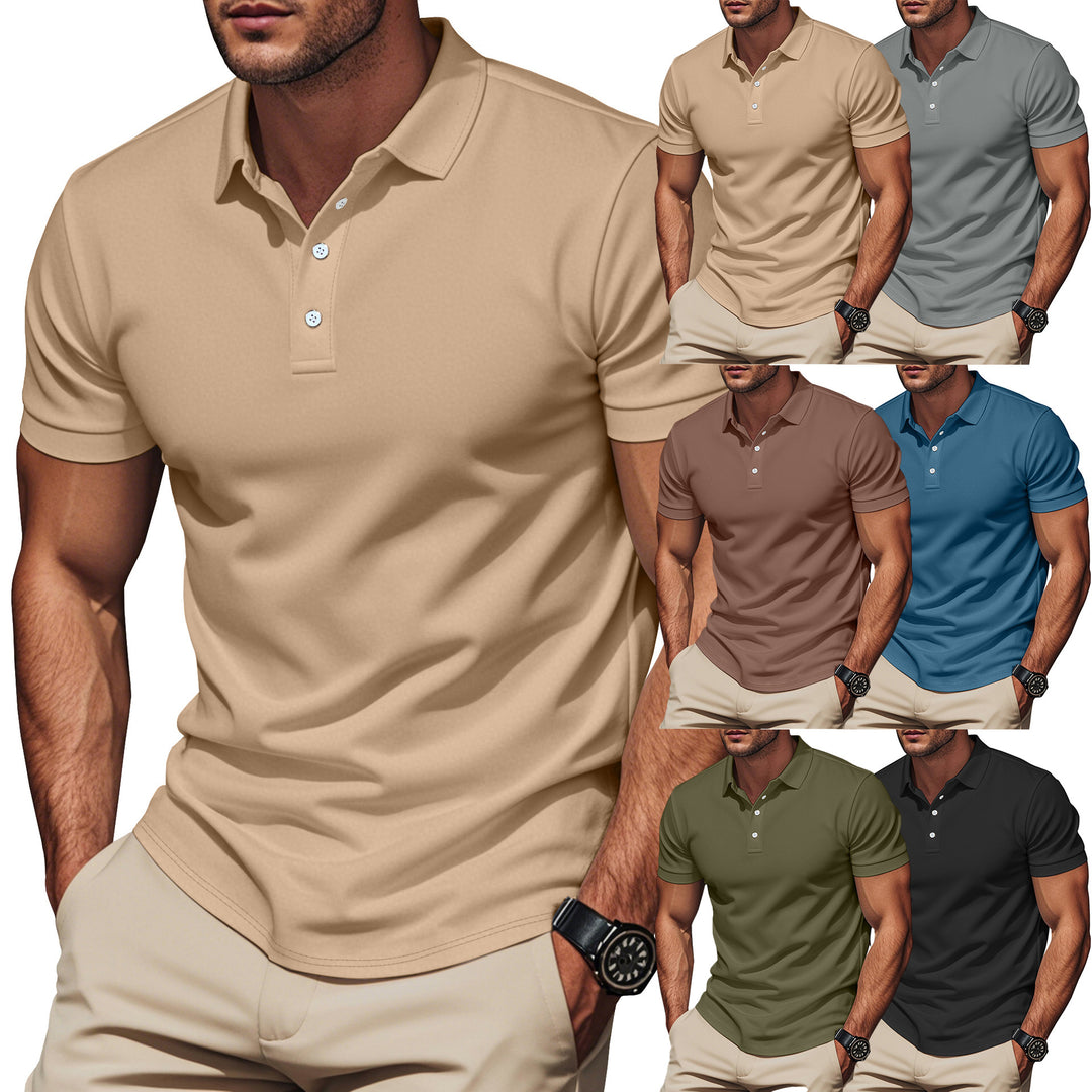 Herren nan Pima-Baumwoll-Polo mit Kentkragen, schmaler Silhouette und verstärkter Knopfleiste R&B
