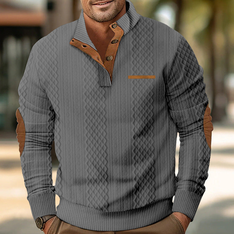 Herren Strickpullover mit modernem Kragen und strukturierter Oberfläche R&B