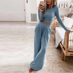 Damen elegante Freizeitanzug mit langen Ärmeln und weitem Schnitt R&B