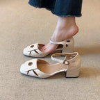 Damen Elegante Riemchen-Pumps mit floralem Dekor und komfortablem Blockabsatz R&B