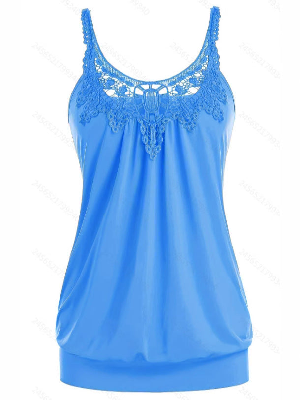 Damen Elegantes Spitzentop mit raffinierten Trägern und lockerer Passform R&B