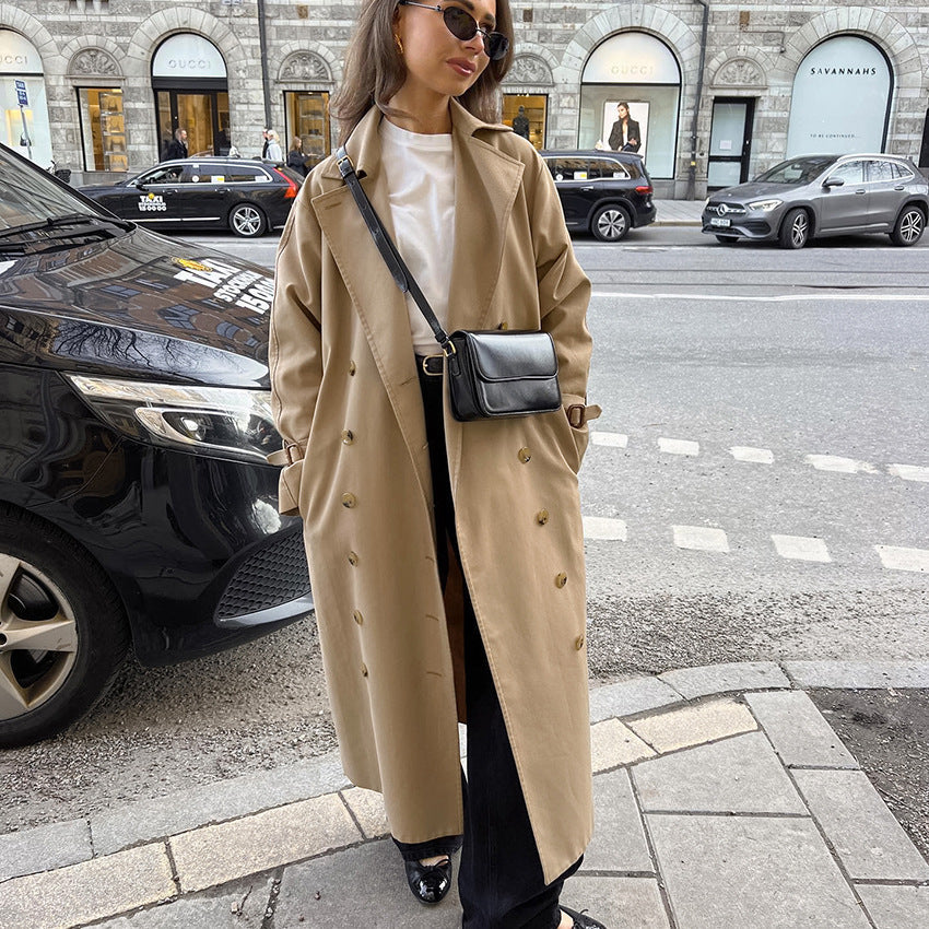 Damen Eleganter Trenchcoat mit hochwertiger Verarbeitung und lockerem Schnitt R&B