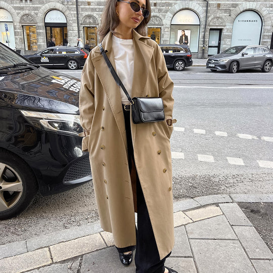 Damen Eleganter Trenchcoat mit hochwertiger Verarbeitung und lockerem Schnitt R&B