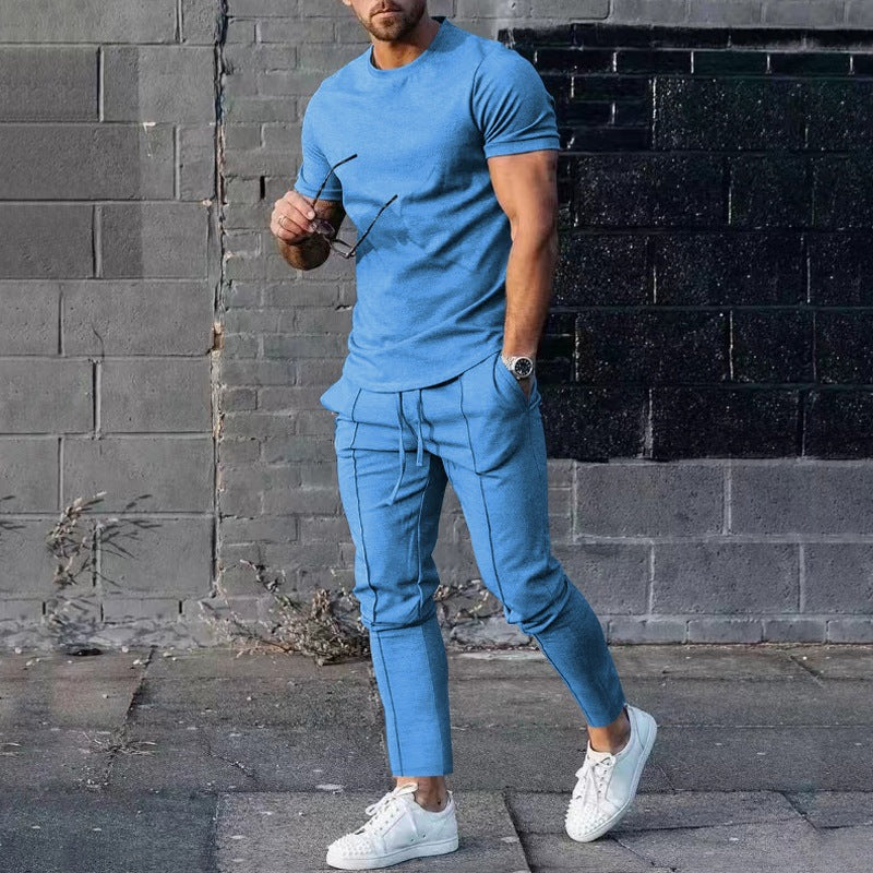 Herren lässiges T-Shirt und Jogginghose Set R&B