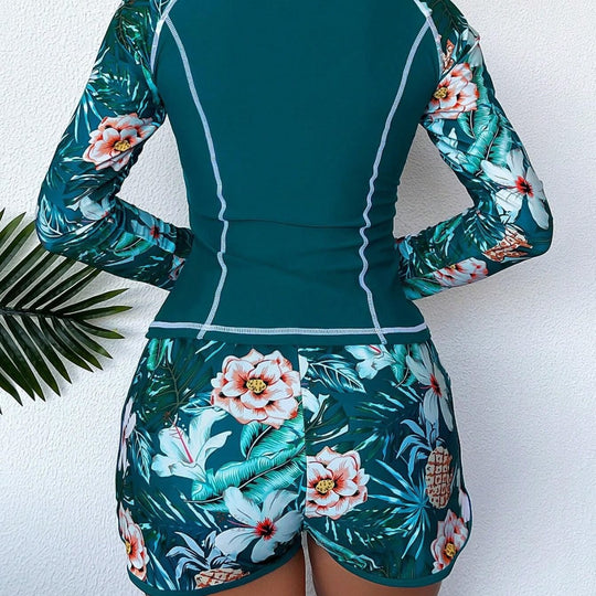 Damen Sportliches langärmliges Badeset R&B