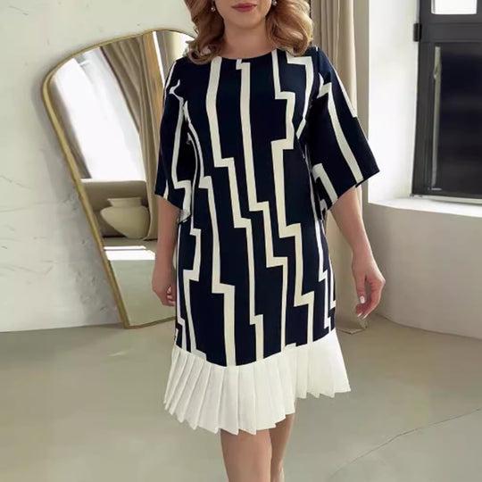 Damen Modisches Freizeitkleid mit Plisseefalten Heidi-Mode