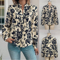 Damen Bluse mit floralen Motiven und eleganter Raffung R&B