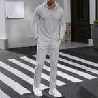 Herren Sportliches Zweiteiler Set mit atmungsaktivem Kapuzenoberteil und schlanker Jogginghose R&B