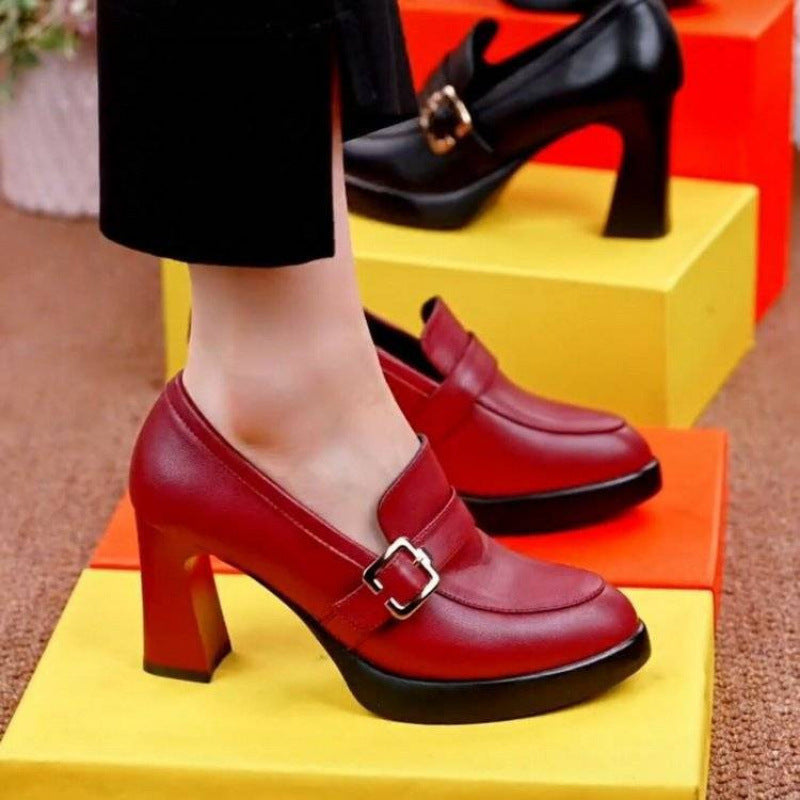 Damen Elegante High Heels mit Schnallen-Design R&B