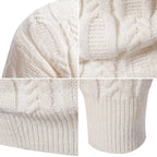 Herren Grobstrickpullover mit modernem Zopfmuster und Rundhalsausschnitt R&B