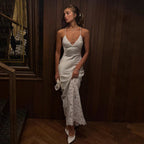 Damen Spitzenkleid mit trägerlosem Design und zartem Lace-Akzent R&B