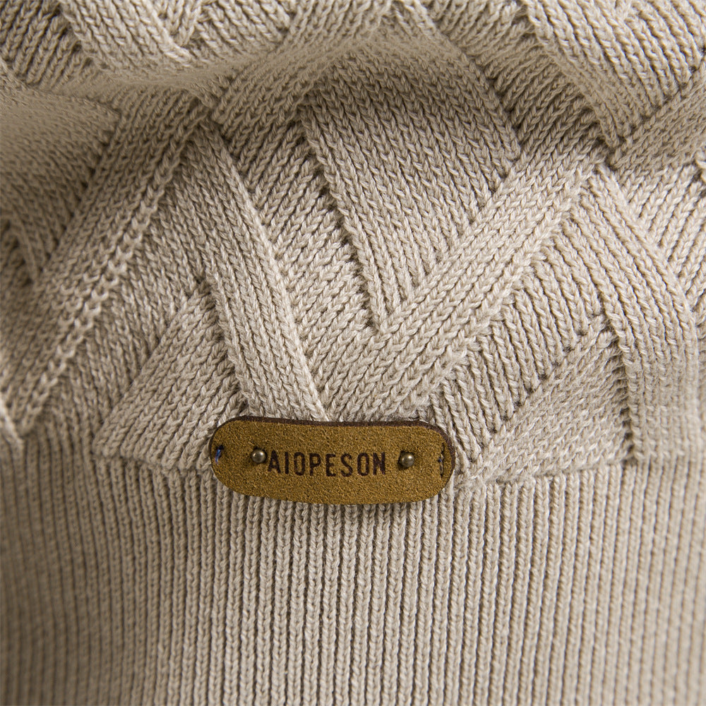 Herren Strickpullover mit strukturierter Rautenmuster-Optik und modischem Rundhalsausschnitt