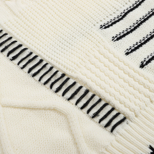 Damen lässiger Strickpullover mit grafischem Muster R&B