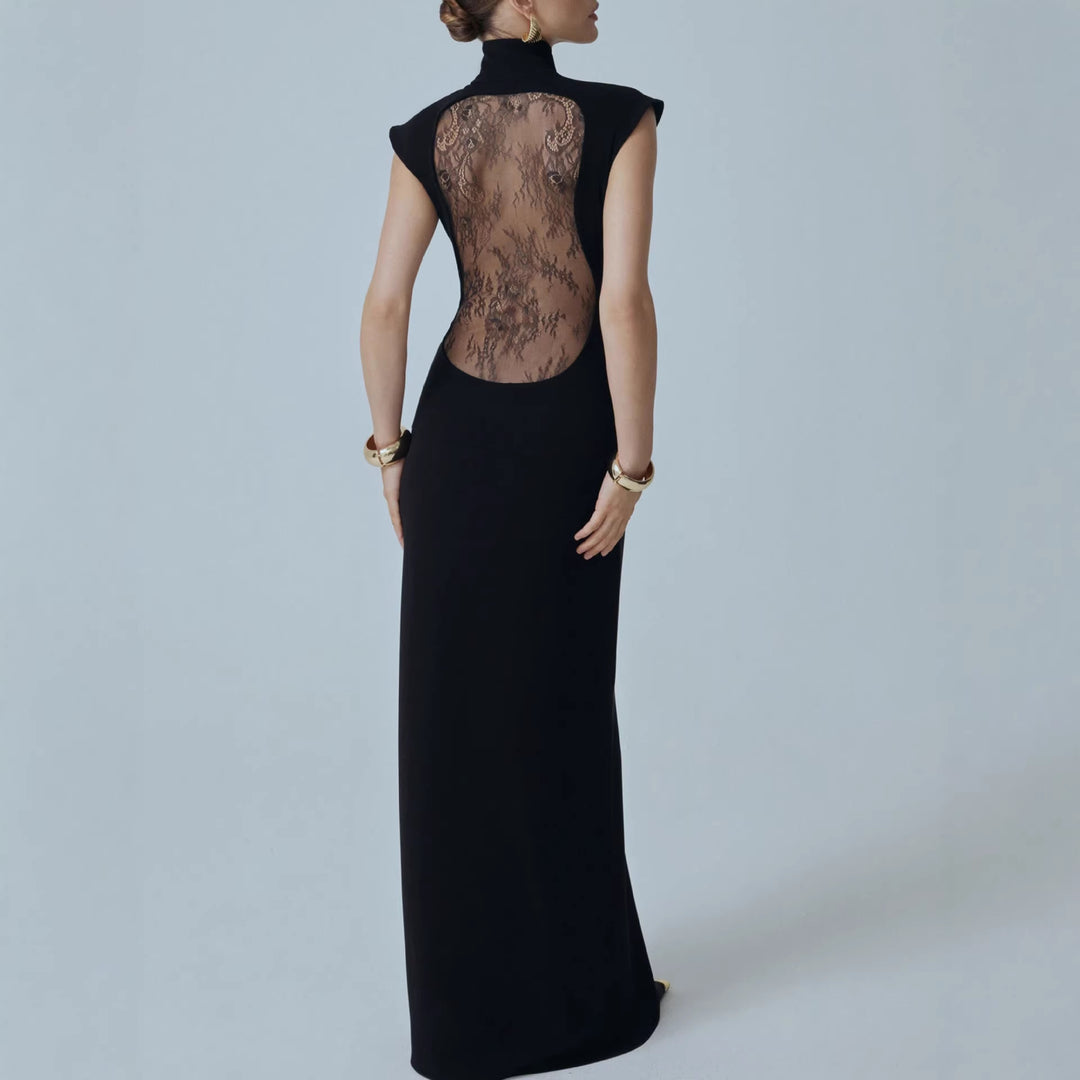 Damen Elegantes Minikleid mit Spitzenbesatz und glamourösen Ärmeln R&B