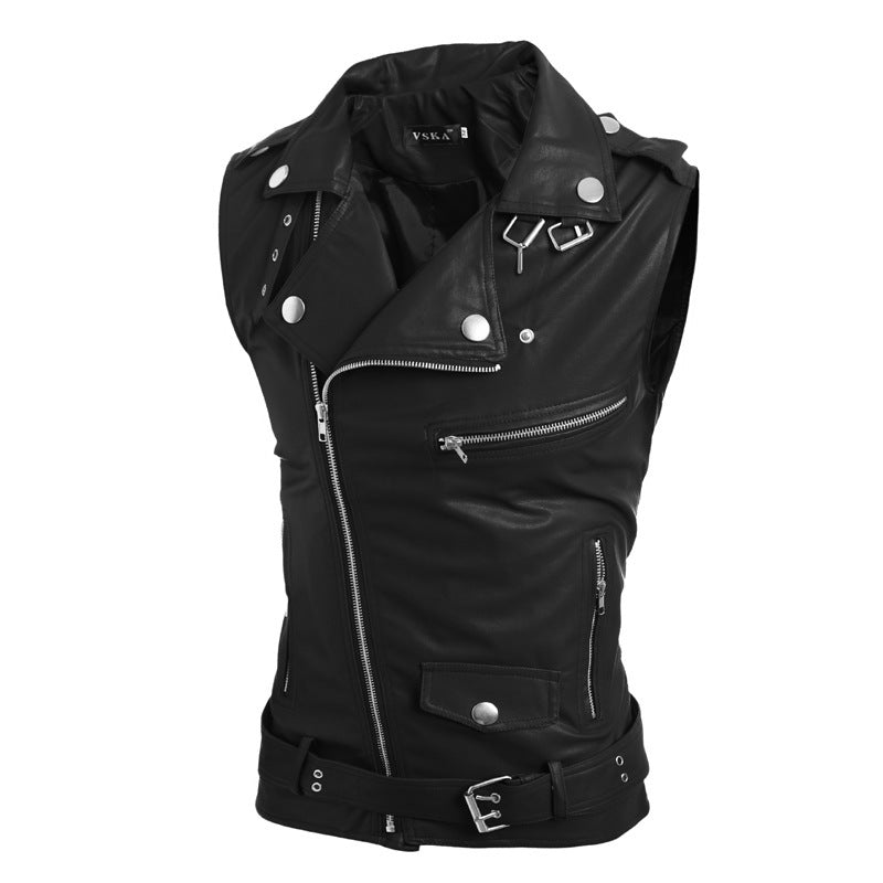 Damen Biker-Weste mit asymmetrischem Reißverschluss und Taschen