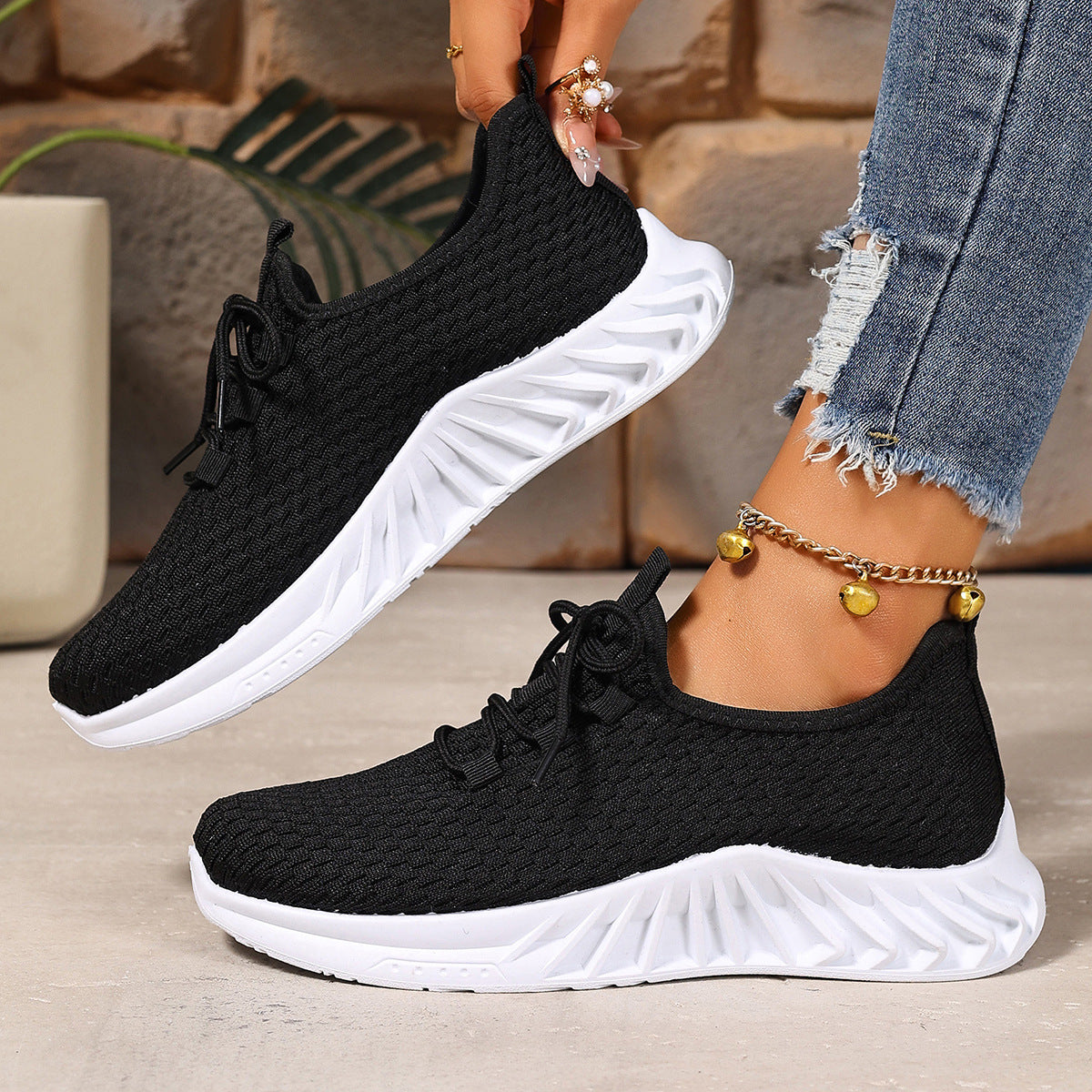 Damen Sportliche Atmungsaktive Sneakers mit flexiblem Sohlenkonzept R&B