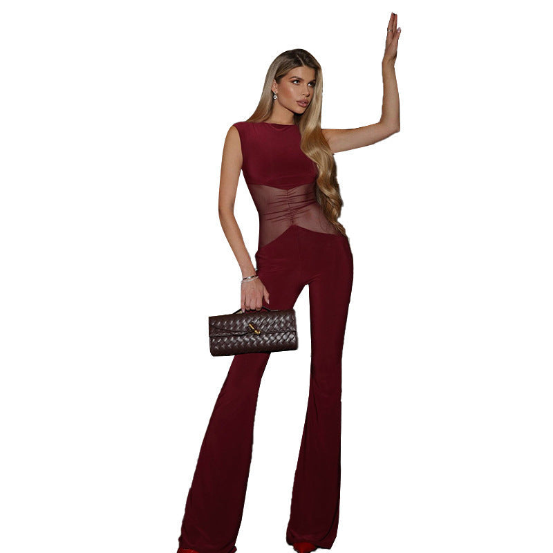 Damen Stylischer Jumpsuit mit Innovativem Taillierten Design und Figurbetonten Details R&B