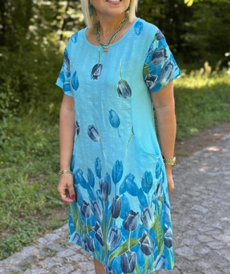 Damen Sommerkleid mit floralen Motiven R&B