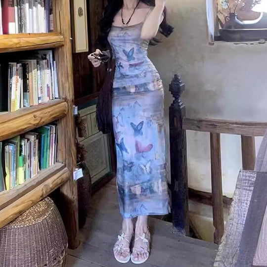 Damen Maxikleid im floralen Wasserfarbdruck R&B