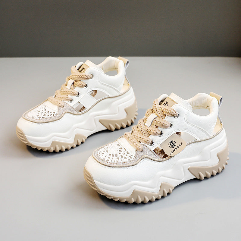 Damen Modische Chunky Sneakers mit atmungsaktivem Obermaterial und komfortabler Dämpfung R&B