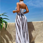 Damen Bikini-Set mit elegantem Maxirock und femininem Oberteil R&B