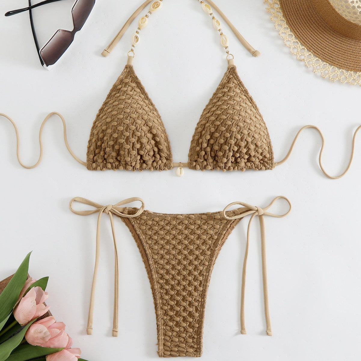 Damen Häkel-Bikini-Set mit eleganten Details R&B