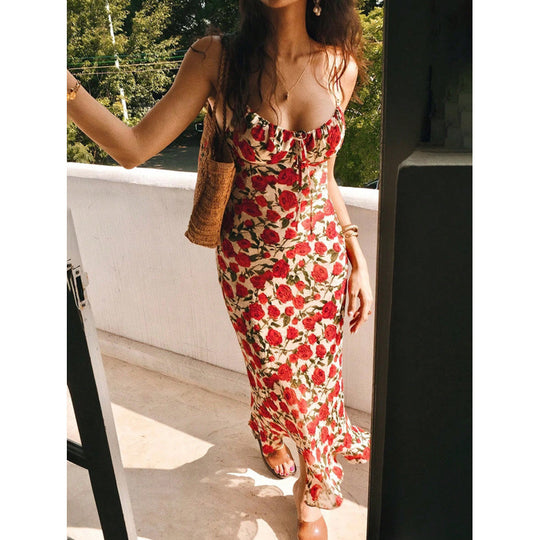 Damen Midi-Kleid mit floralen Details und zauberhaftem Schnitt R&B