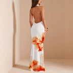 Damen Maxikleid mit raffiniertem Wickelausschnitt und floralem Design R&B