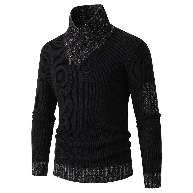 Herren Pullover mit modernem asymmetrischem Kragen und strukturiertem Design R&B