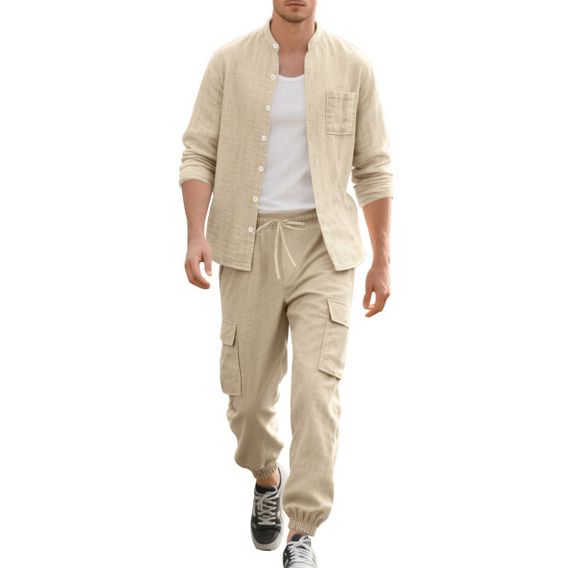 Herren lässige Hemdjacke mit hochwertigem Baumwollmix und praktischen Taschen R&B