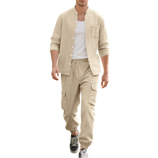 Herren lässige Hemdjacke mit hochwertigem Baumwollmix und praktischen Taschen R&B