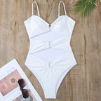 Damen Einteiler Badeanzug mit raffinierten Cut-Outs und stilvollem Wickeldetail R&B