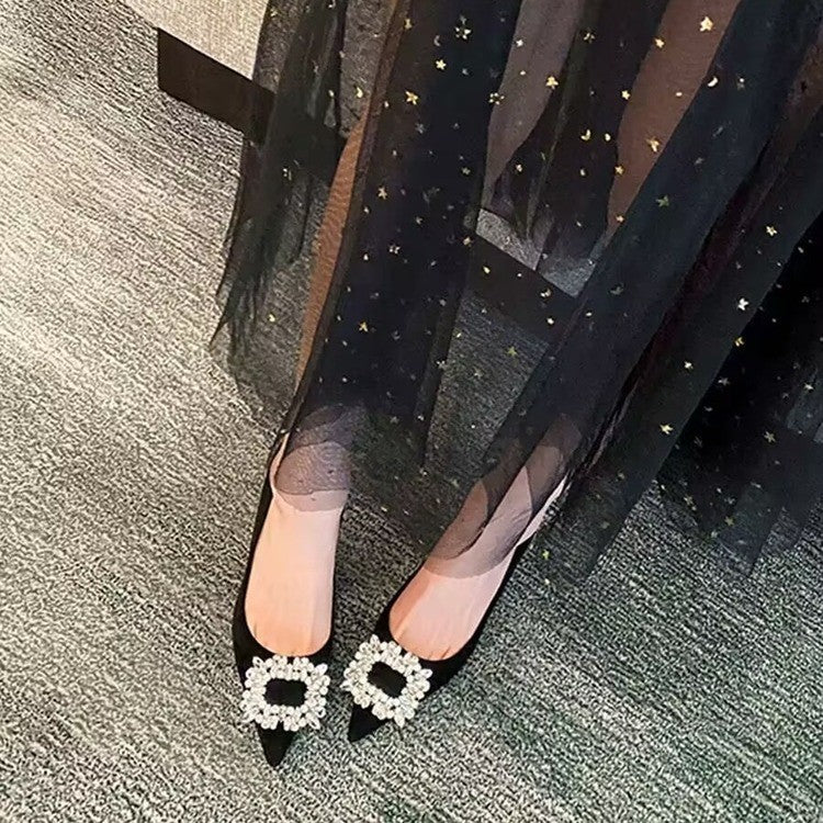 Damen elegante Pumps mit funkelndem Strassbesatz und modernem Design R&B
