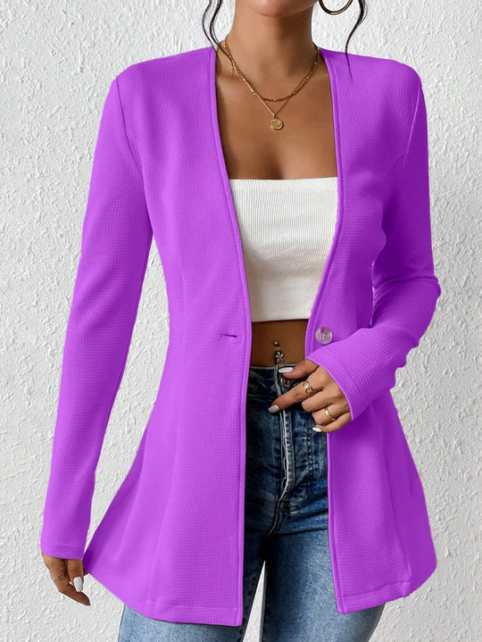 Damen elegante Blazerjacke mit asymmetrischem Schnitt R&B