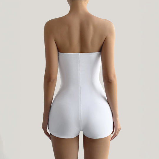 Damen Strapless Jumpsuit aus elastischem Material R&B