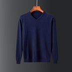 Herren eleganter V-Ausschnitt Pullover aus feiner Wolle R&B