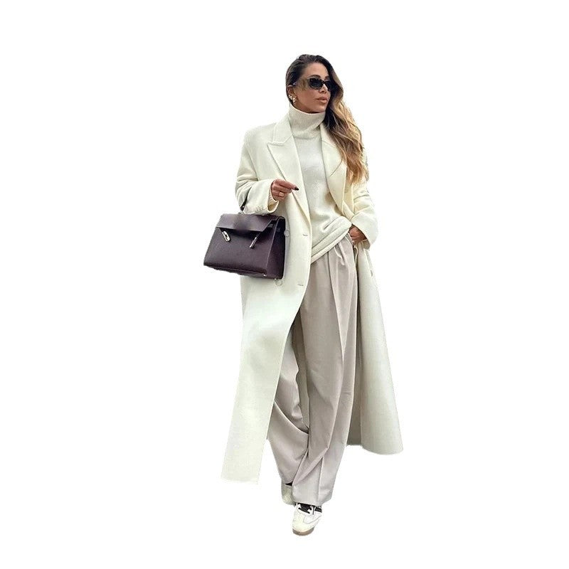 Damen Elegante und fließende weite Hose mit passender Blazerjacke R&B
