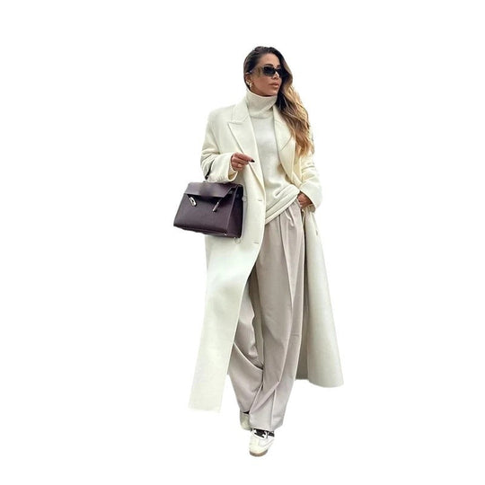 Damen Elegante und fließende weite Hose mit passender Blazerjacke R&B