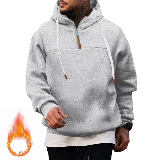 Herren Sport-Hoodie mit hohem Kragen und Reißverschluss R&B