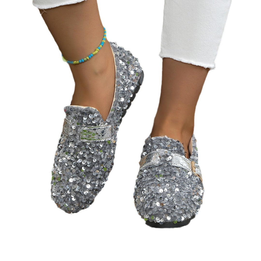 Damen Glitzernde Slipper mit modischem Schnallen-Detail R&B