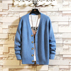 Damen Strickjacke mit elegantem V-Ausschnitt und modischen Knöpfen