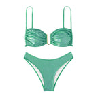 Damen glitzernder Bikini mit verstellbaren Trägern und elegantem Detail