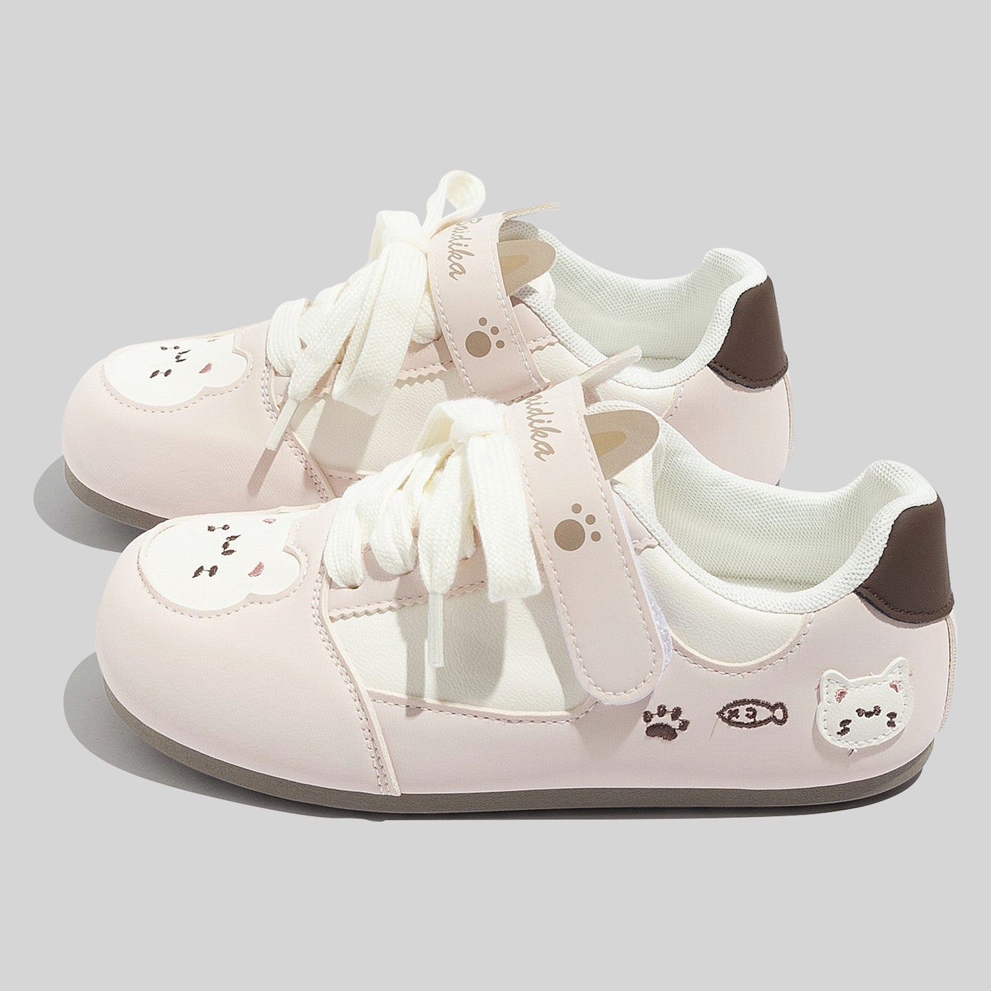 Damen Sneakers mit niedlichem Katzenmotiv und bequemer Dämpfung