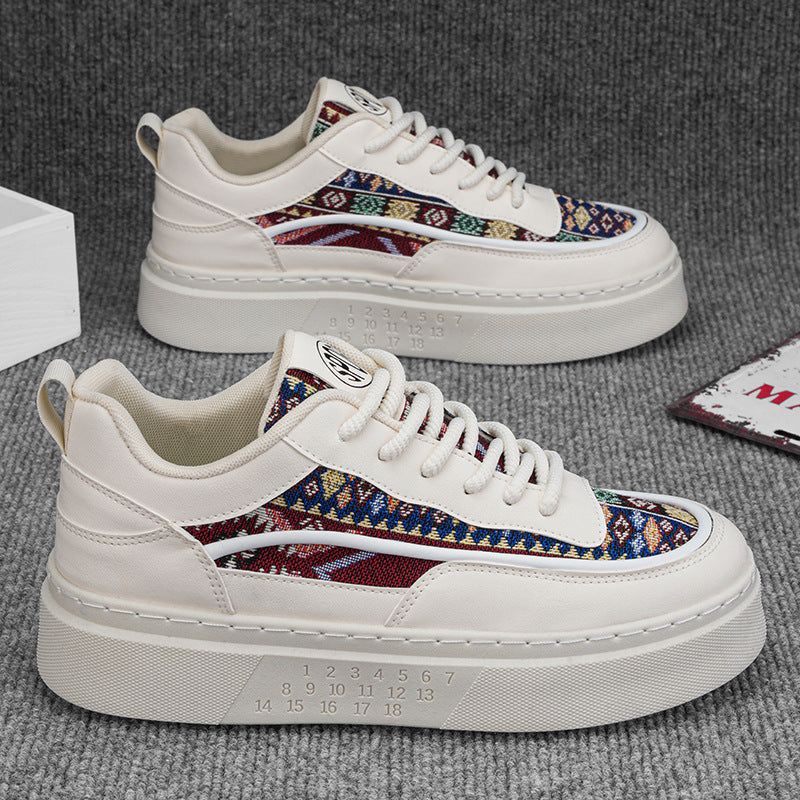 Damen Sneakers mit ikonischem Muster und keilförmiger Sohle R&B